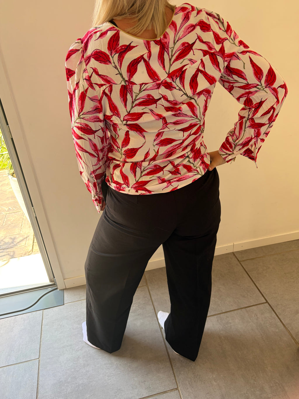 Blouse rose fleuri