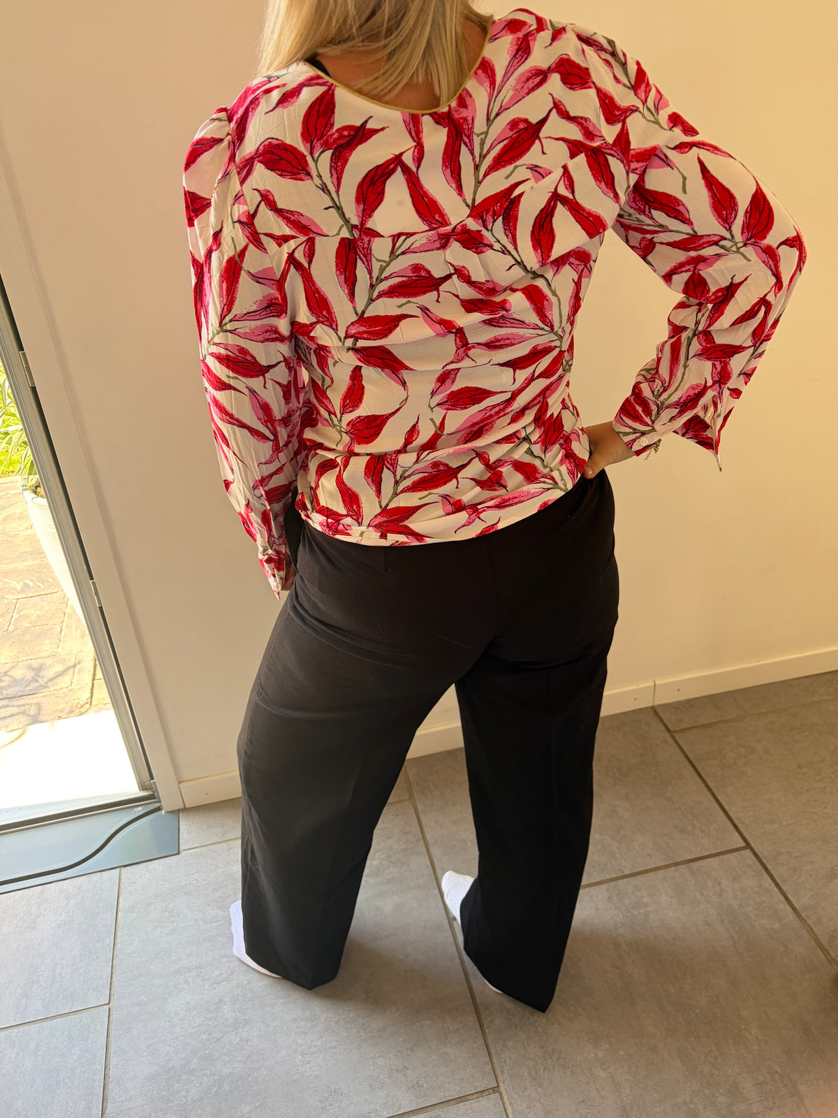 Blouse rose fleuri