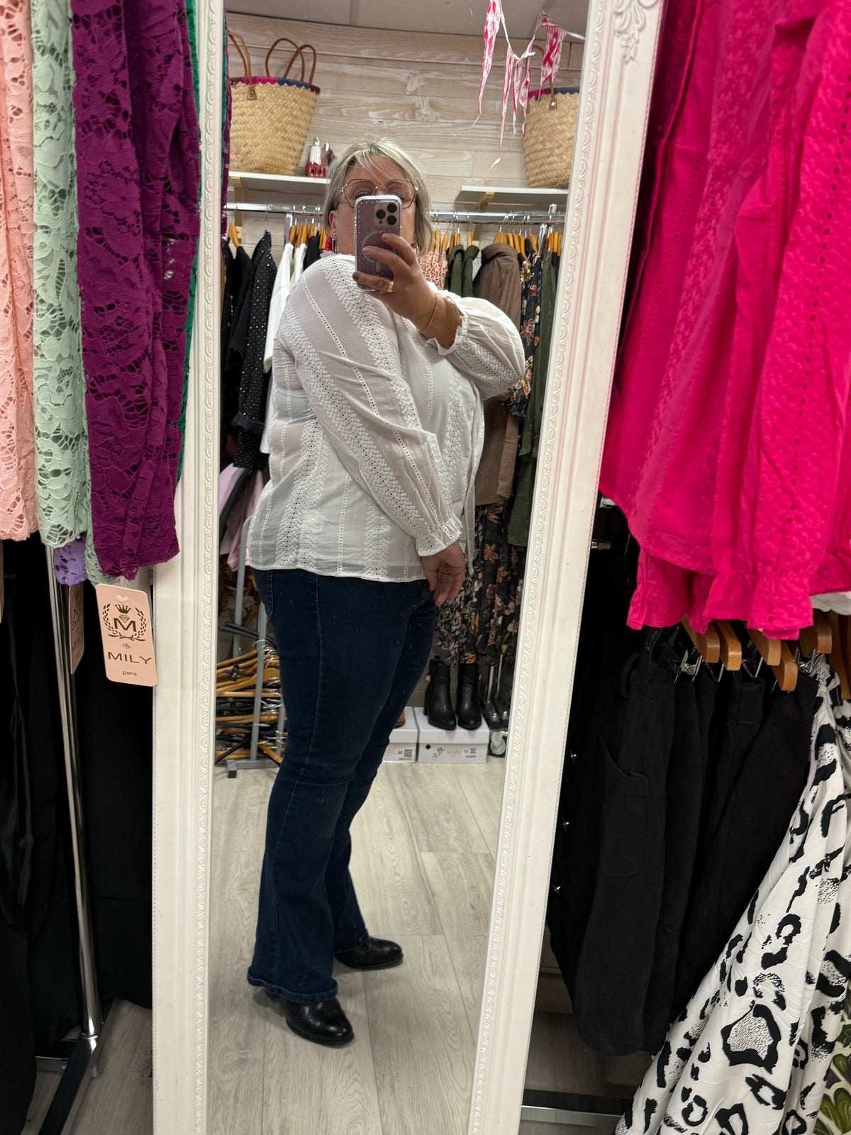 Chemisier blanc broderie