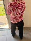 Chemise fleuri rose et blanc