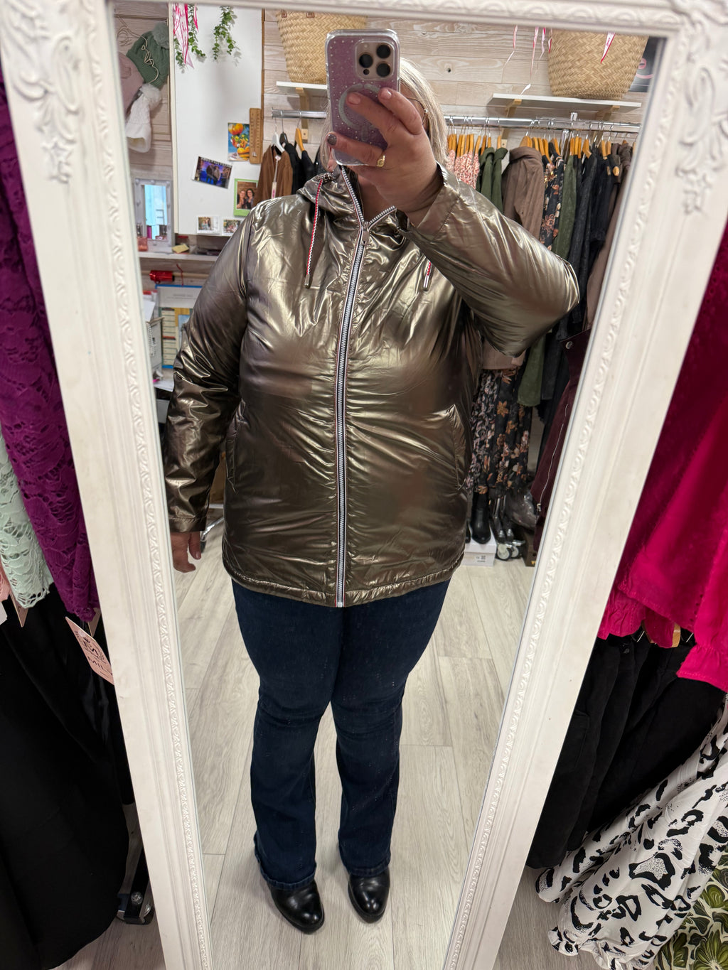 Imperméable fourrė couleur bronze