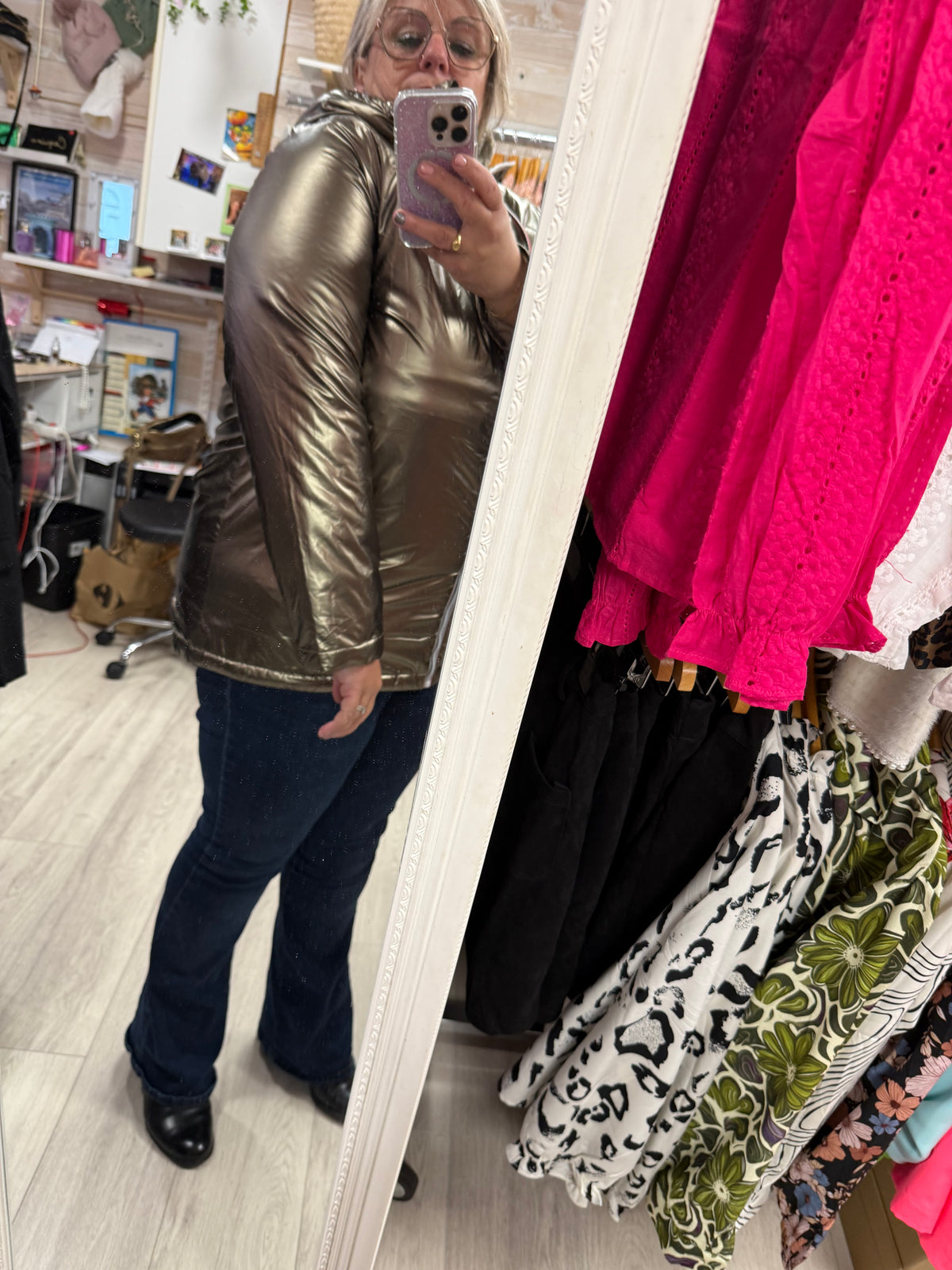 Imperméable fourrė couleur bronze