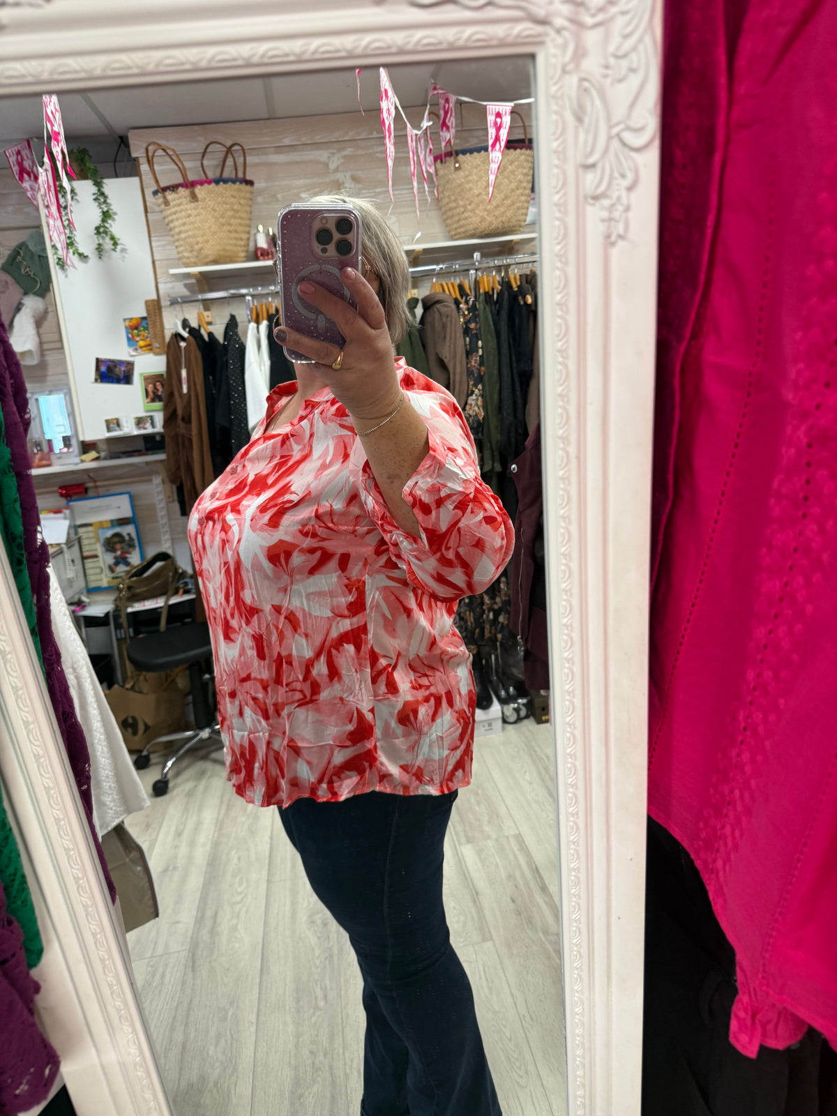 Blouse rose rouge