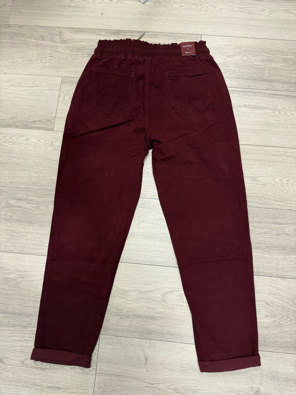 Pantalon taille élastique bordeaux