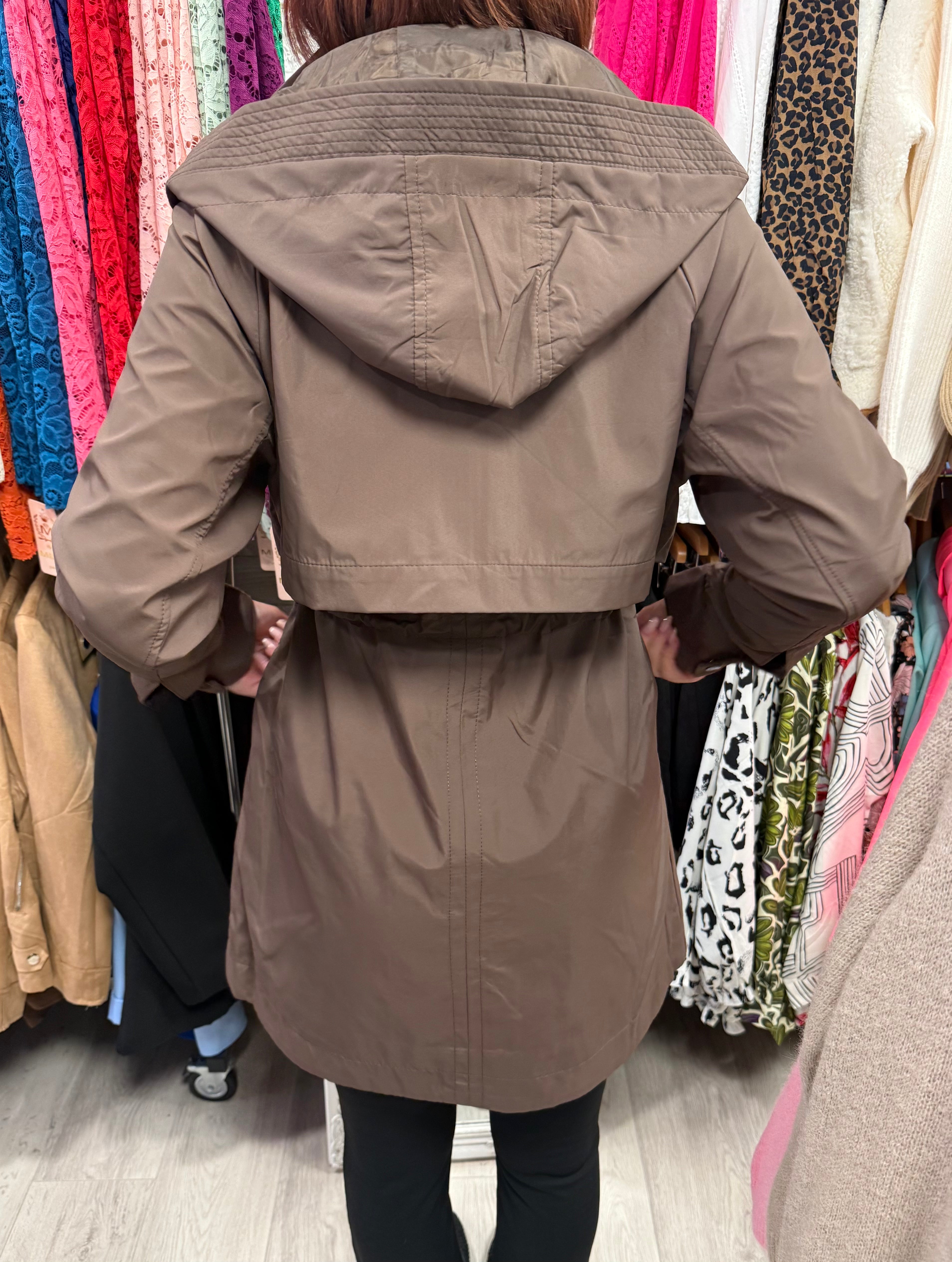 Parka mi long chocolat