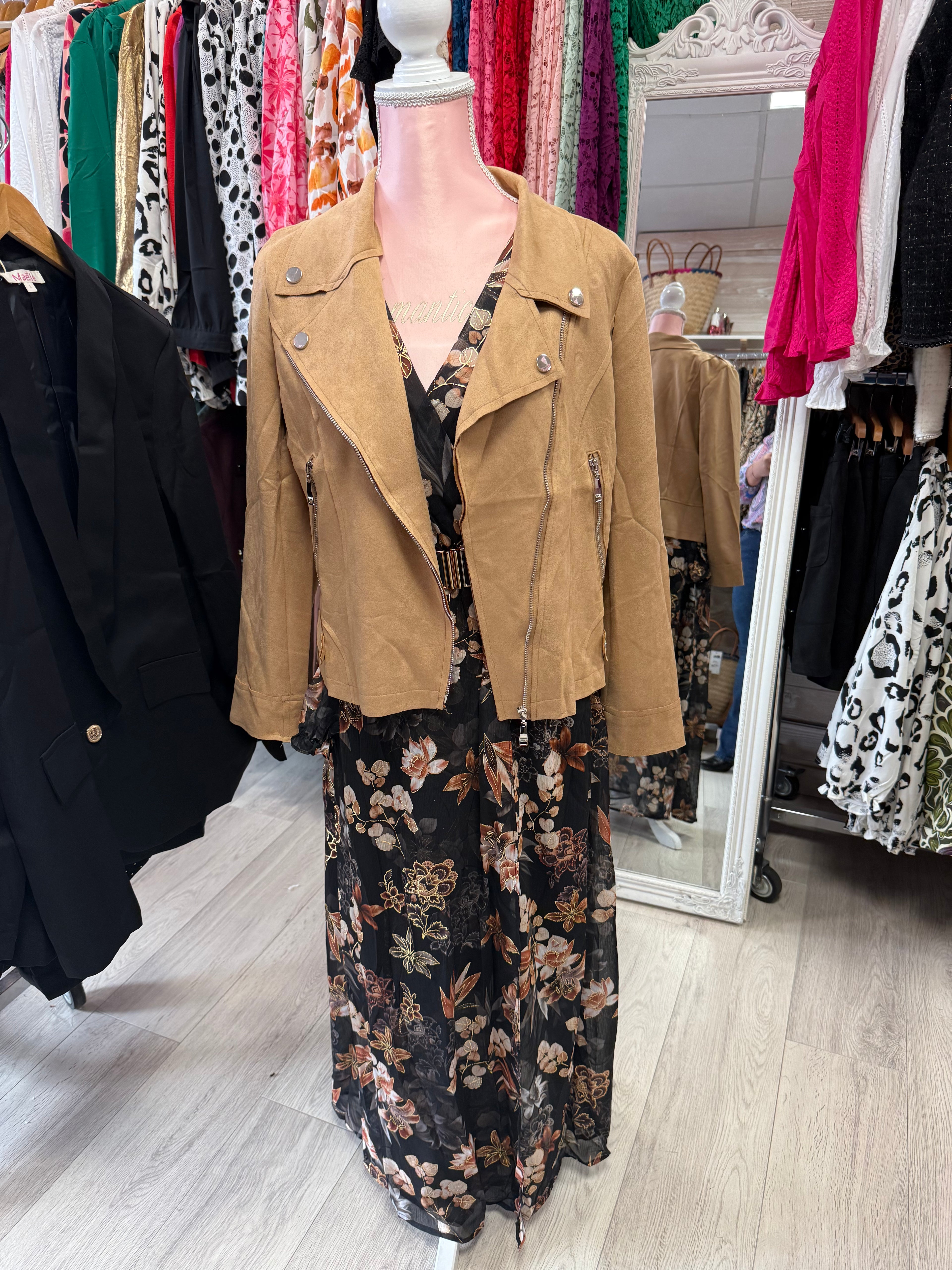 Robe noire marron et doré