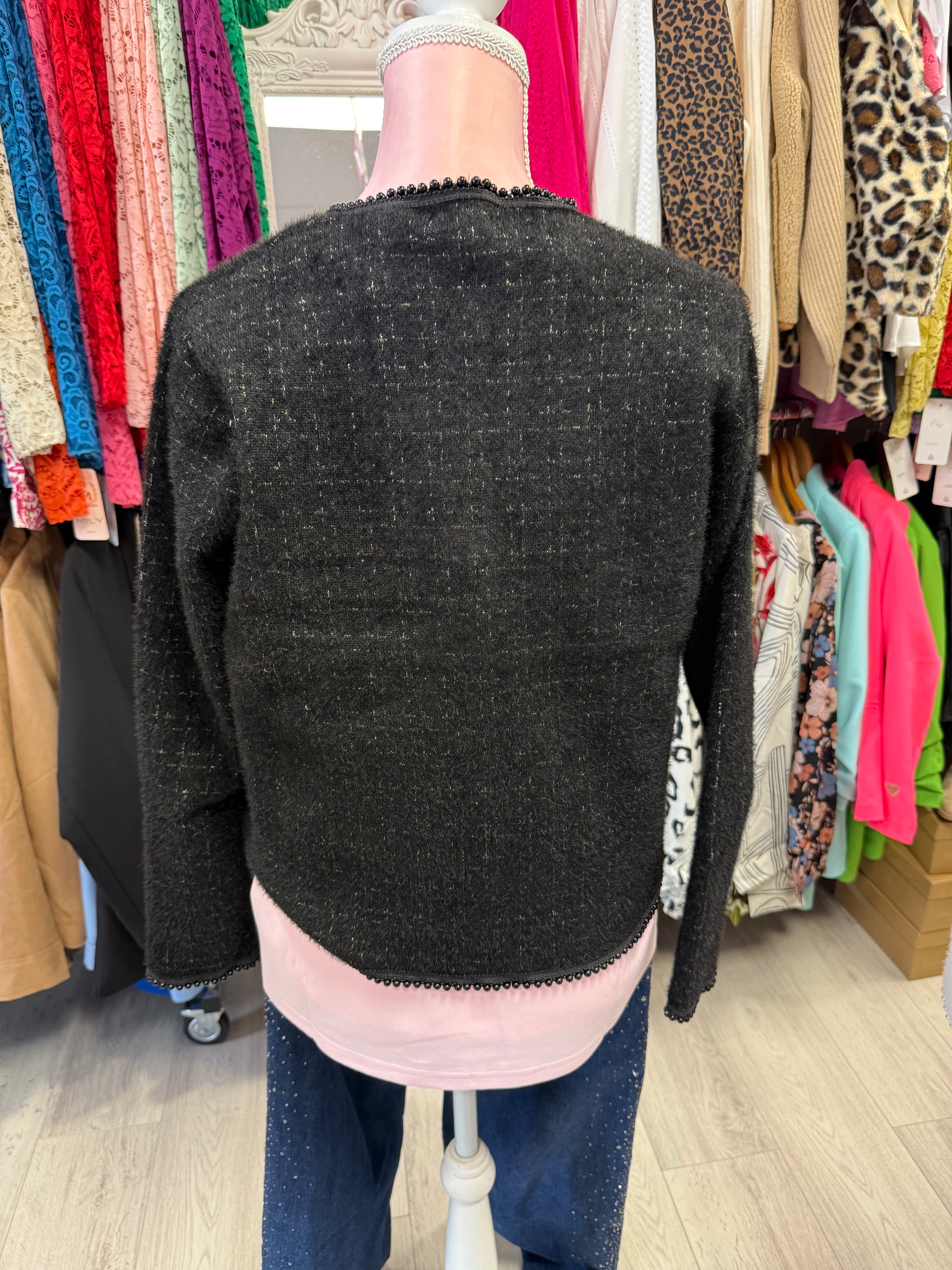 Gilet tout doux noir doré