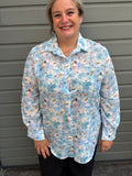Chemise Fleurie Bleu Ciel