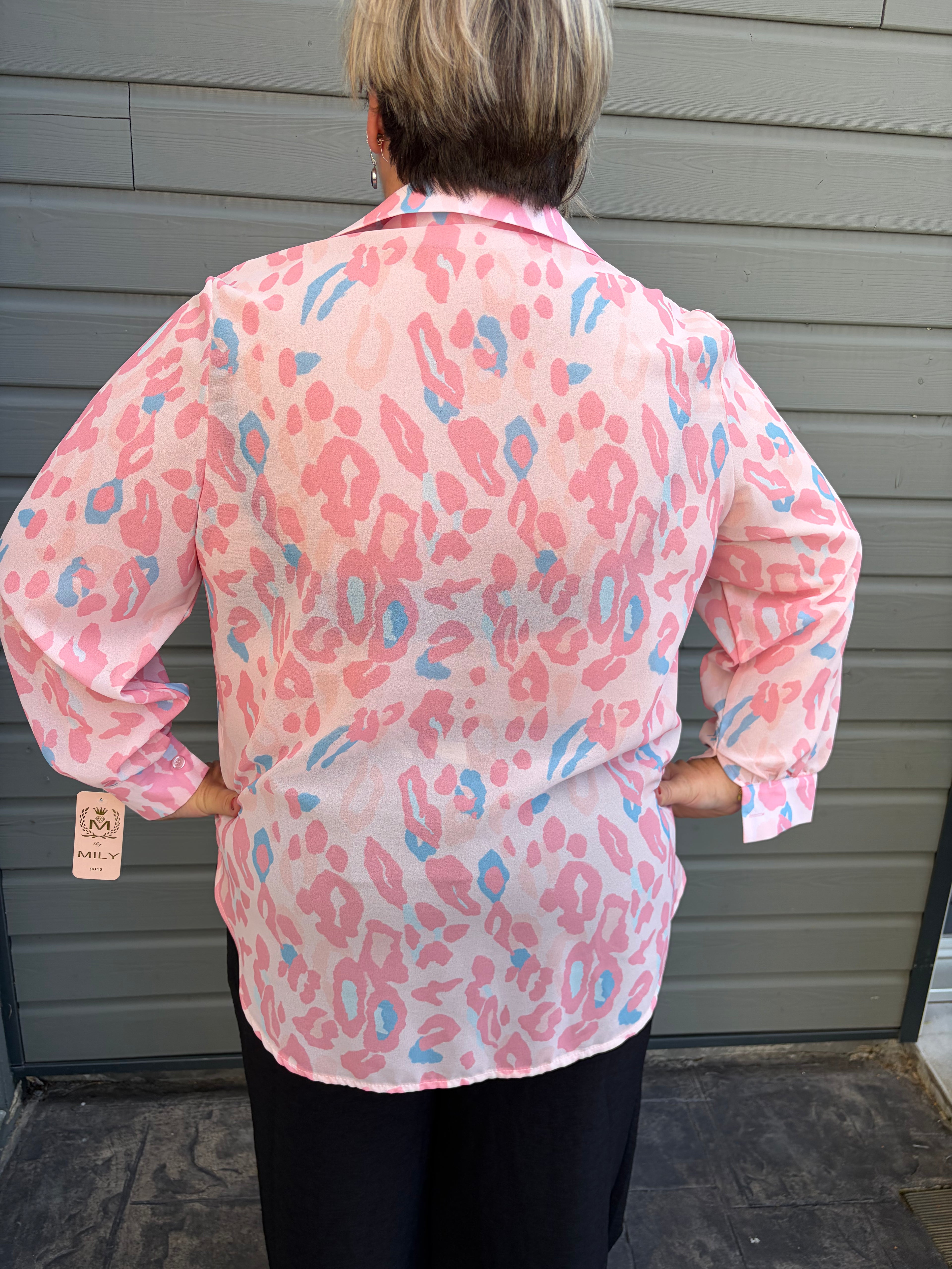 Chemise – Imprimé Rose & Bleu