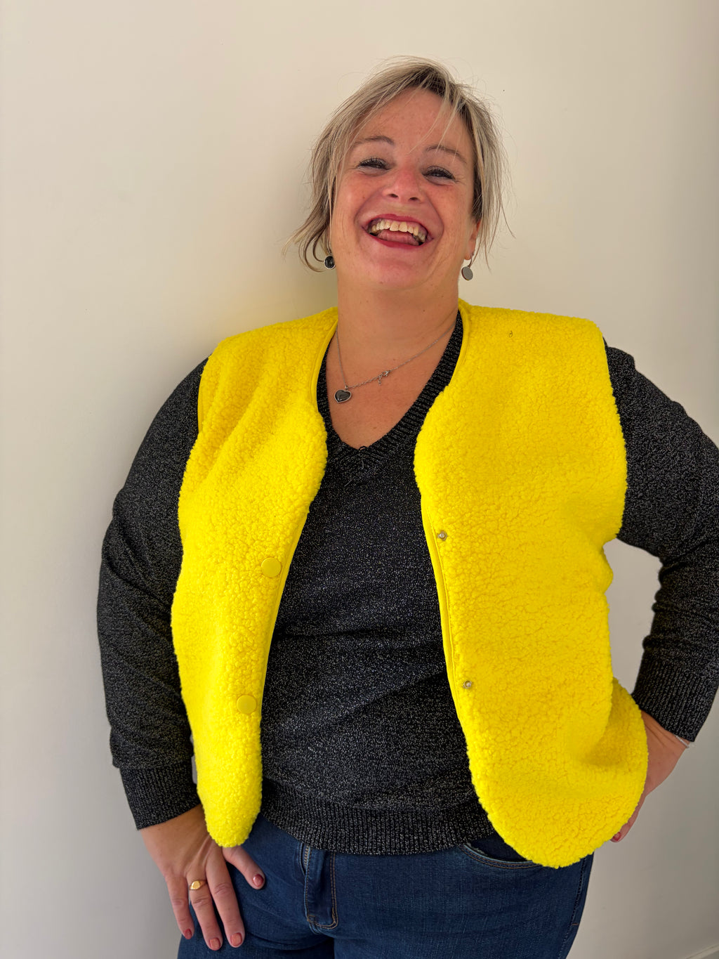 Veste sans manche jaune fluo