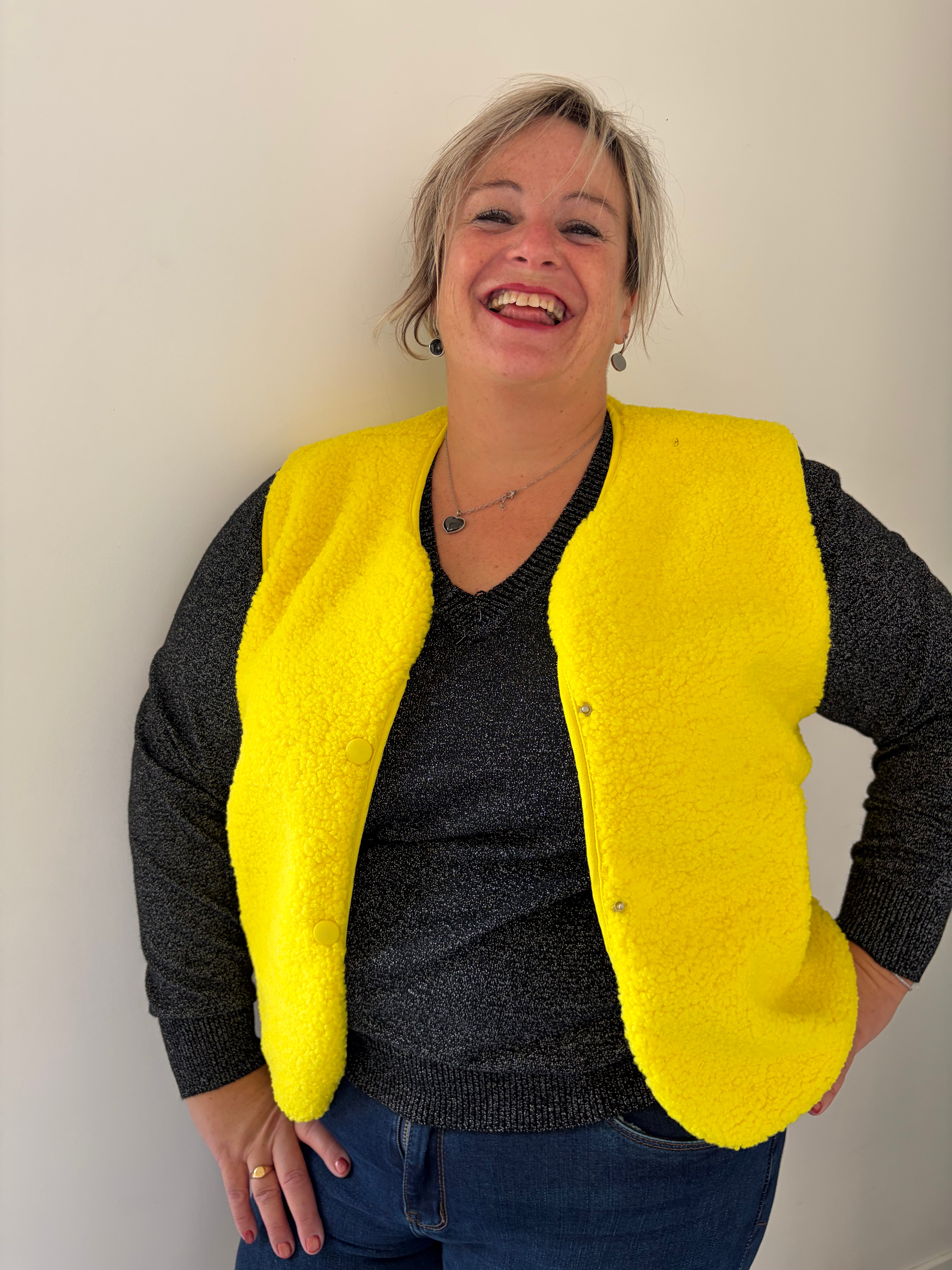 Veste sans manche jaune fluo