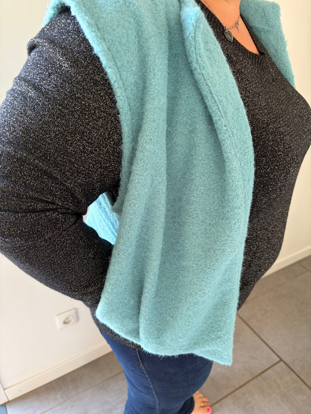 Veste sans manche bleu ciel