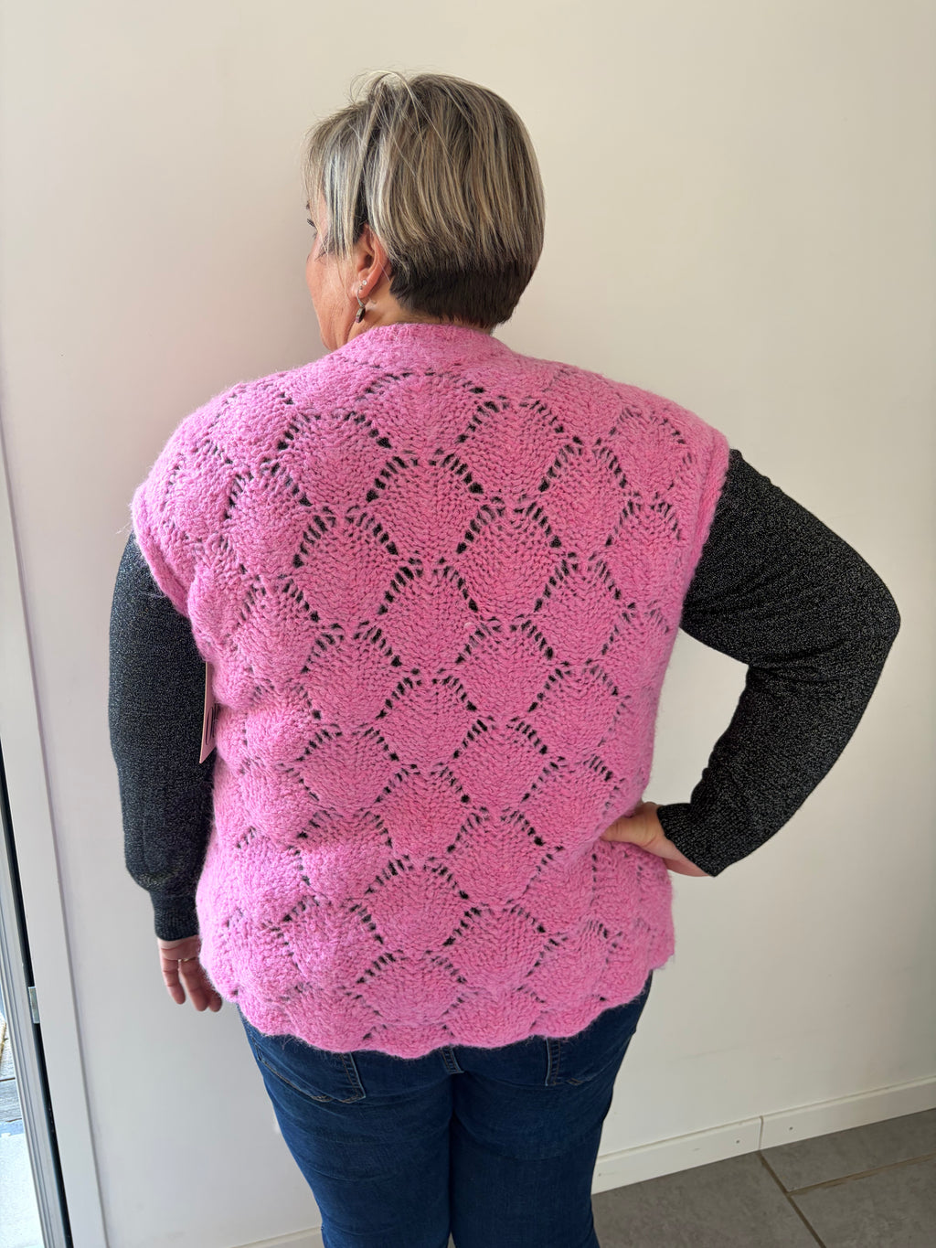 gilet sans manche rose
